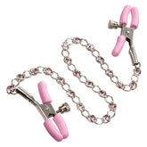 CRYSTAL CHAIN NIPPLE CLAMPS - PINK